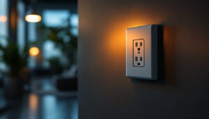 A photograph of a well-designed socket outlet in a modern setting
