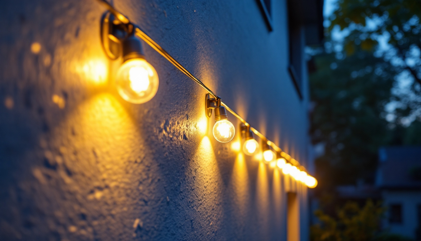 A photograph of a skilled lighting contractor meticulously installing a long run of led residential lights along a modern home’s exterior