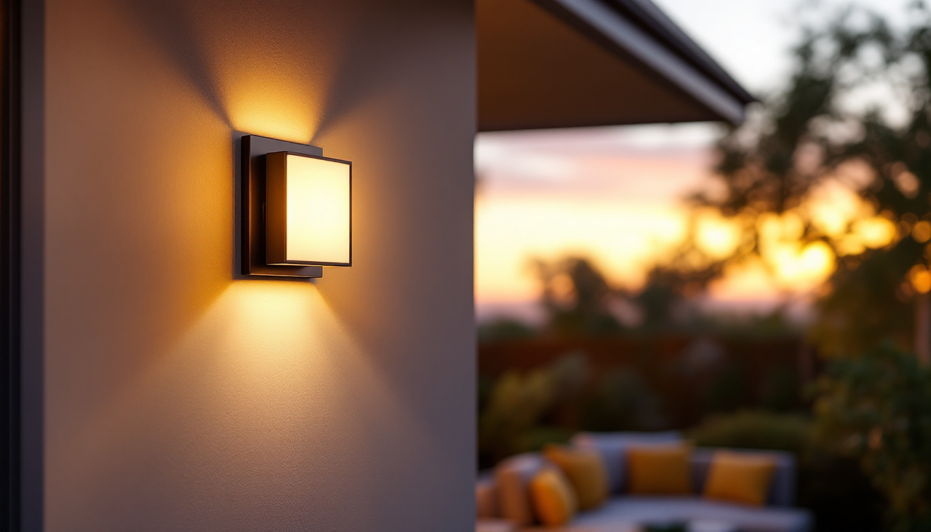 A photograph of a beautifully designed flush mount outdoor light installed in a well-lit