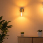 A photograph of a well-lit interior space featuring modern can lights installed in a stylish setting