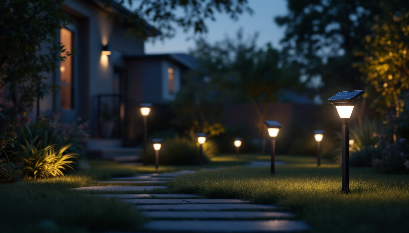 A photograph of a well-lit outdoor space at dusk