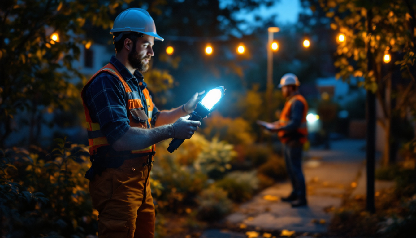 A photograph of a well-lit outdoor setting showcasing a high-pressure sodium lamp in use