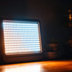 A photograph of a 38 led light source in a dimly lit environment