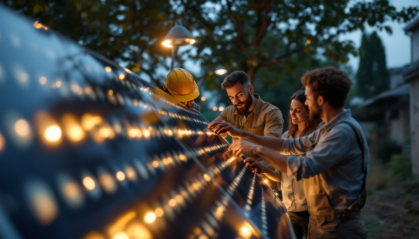 A photograph of a diverse team of workers engaging in a hands-on training session outdoors