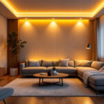A photograph of a beautifully lit interior space featuring modern led replacement can lights