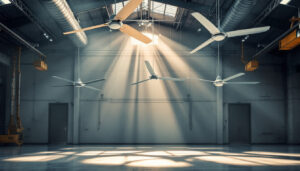 A photograph of a spacious industrial setting