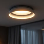 A photograph of a beautifully designed recessed can lighting fixture installed in a modern interior setting