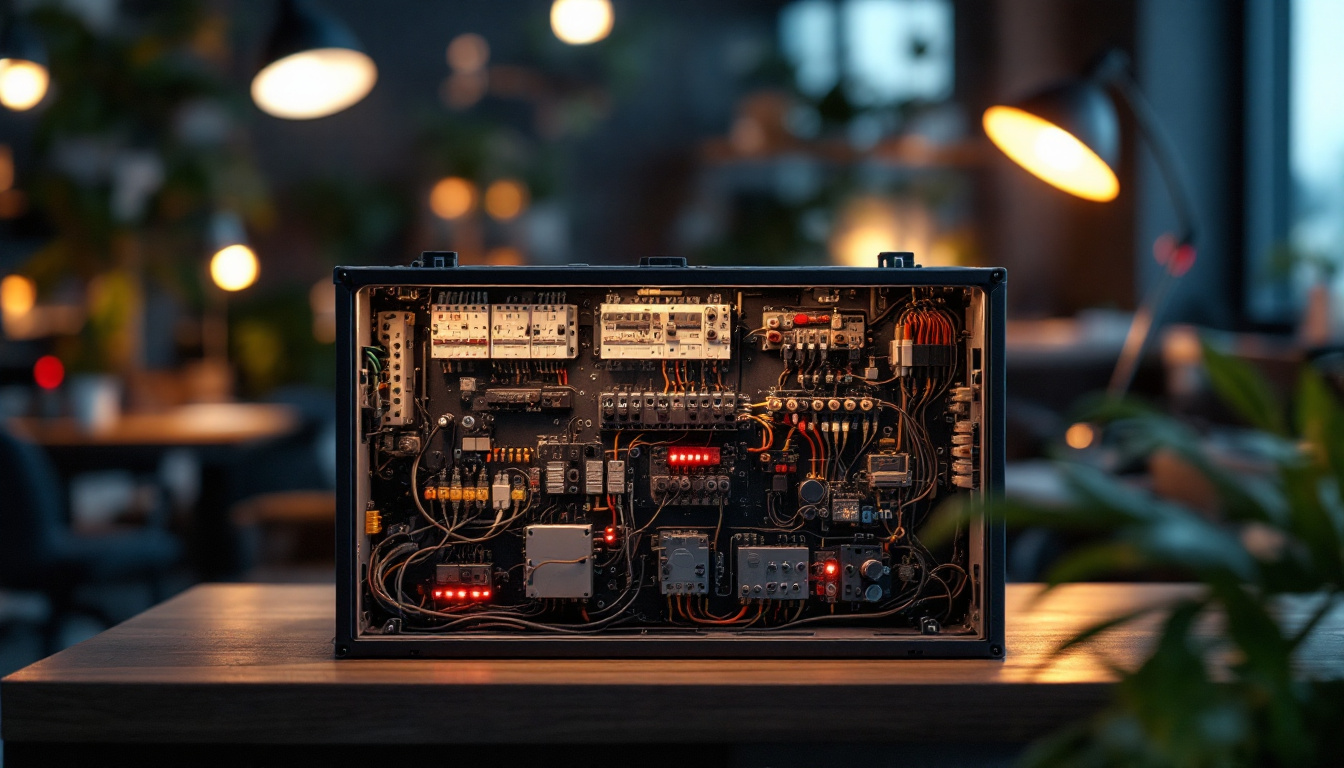 A photograph of a well-organized electrical light box in a professional setting