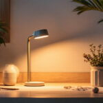 A photograph of a beautifully arranged uvo lamp in a well-lit interior setting