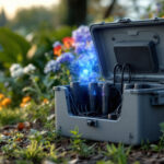 A photograph of a well-organized outdoor weatherproof box housing deco mesh lighting components