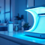 A photograph of a modern uv light sterilization device in action