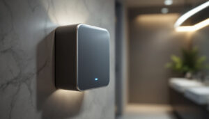 A photograph of a sleek