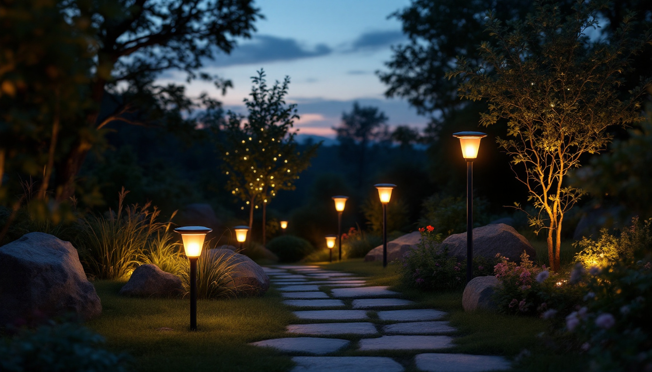 A photograph of a beautifully illuminated outdoor space at dusk