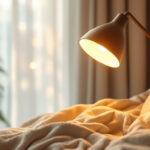 A photograph of a beautifully designed halide lamp in a cozy