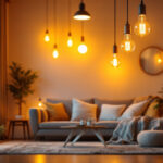 A photograph of a beautifully lit room showcasing various led light fixtures in use