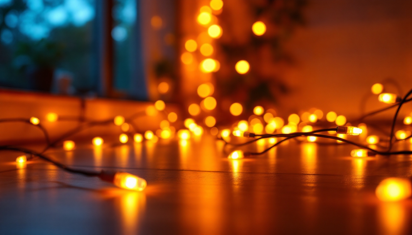 A photograph of a beautifully lit space showcasing the warm glow of amber led lights
