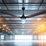 A photograph of a spacious industrial setting featuring a sleek