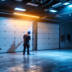 A photograph of a well-lit garage showcasing led lights in action