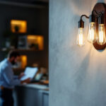 A photograph of a stylish sconce fixture elegantly illuminating a well-designed interior space