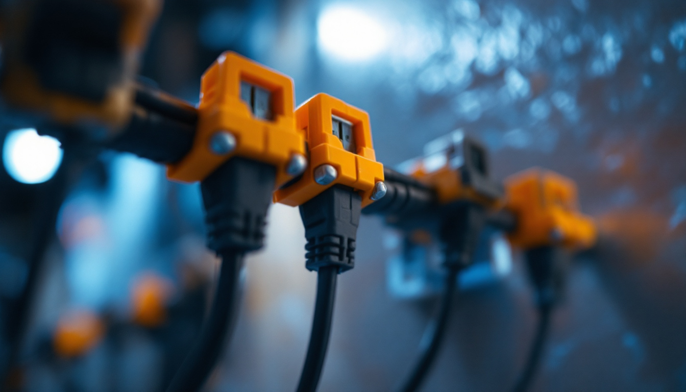 A photograph of a close-up of electrical clips securely fastening wires in a well-lit lighting installation
