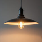 A photograph of a stylishly designed pendant light hanging in a modern interior setting