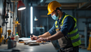 A photograph of a lighting contractor efficiently using tube8w technology on a job site