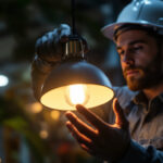 A photograph of a type a lamp in a well-lit setting