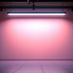 A photograph of a well-lit interior space showcasing a fluorescent light diffuser in action