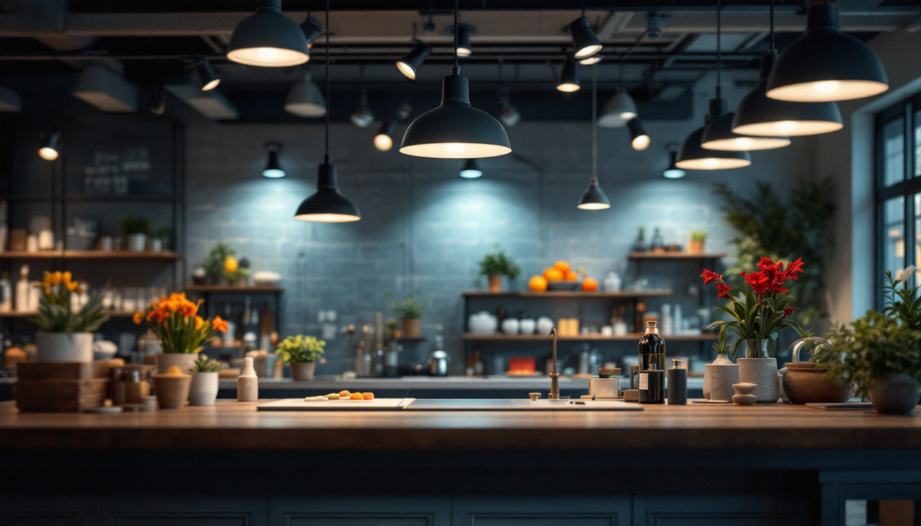 A photograph of a well-lit commercial space showcasing various styles of led shop lights in action