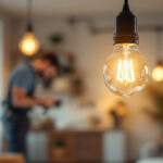 A photograph of a type b light bulb in a well-lit setting