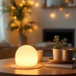 A photograph of a beautifully arranged scene featuring the jelly light in a stylish interior setting