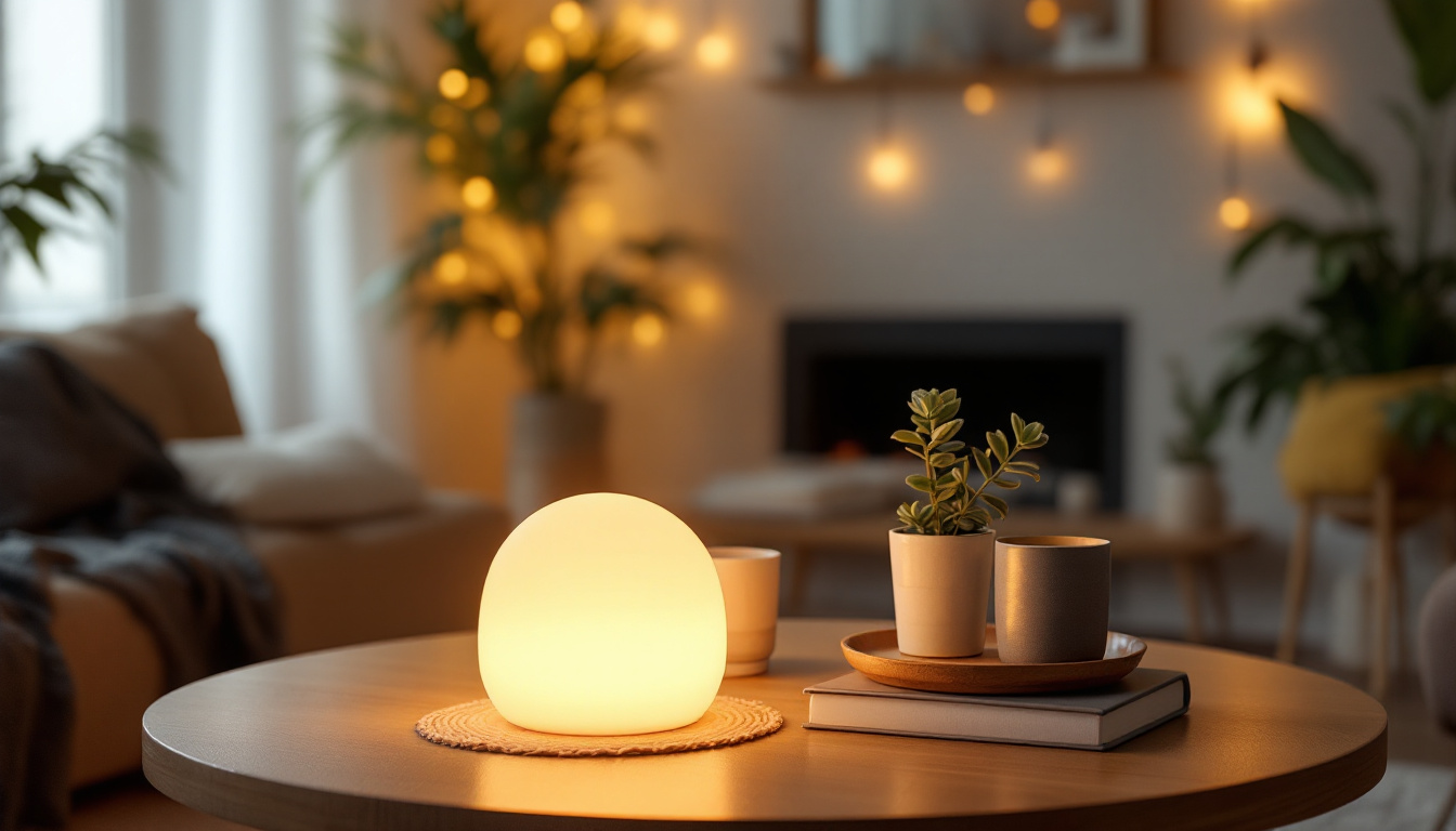 A photograph of a beautifully arranged scene featuring the jelly light in a stylish interior setting