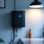 A photograph of a modern lighting inverter system in action