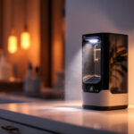 A photograph of a modern uv sanitizing device in action