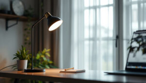 A photograph of a 60-watt type b lamp in an elegant