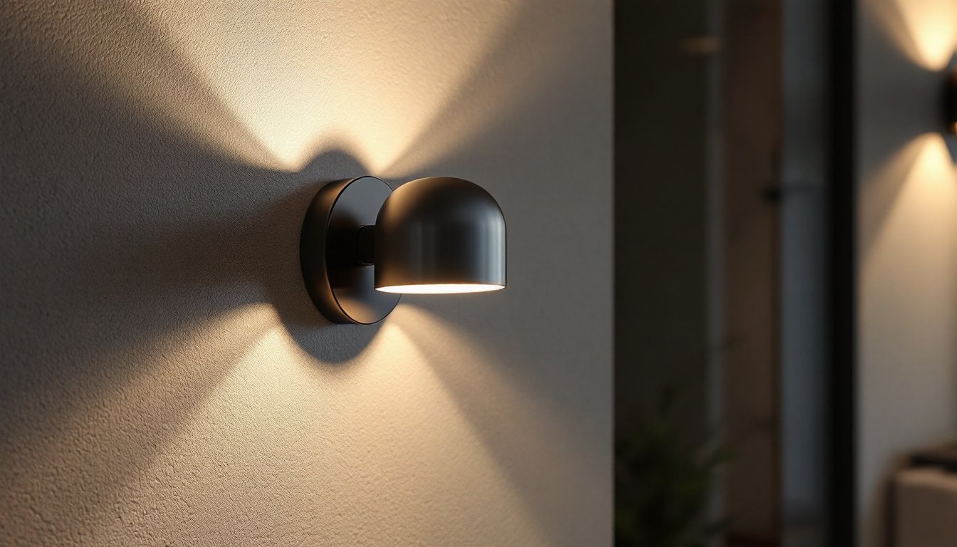 A photograph of a stylishly designed led sconce light installed in a modern interior setting
