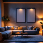 A photograph of a stylish interior space illuminated by 4-inch led lights