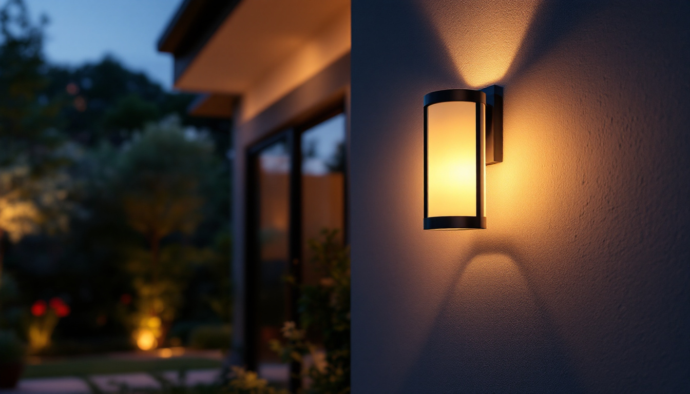 A photograph of a beautifully designed large outdoor wall lantern mounted on a stylish exterior wall