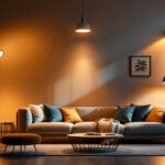A photograph of a well-lit interior space showcasing various smart lighting solutions