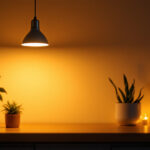 A photograph of a stylishly lit interior space showcasing a par20 led bulb in use
