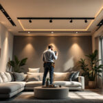 A photograph of a well-lit room showcasing various styles of recessed lighting installations