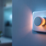 A photograph of a stylish electrical timer switch installed on a wall