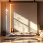 A photograph of a well-lit interior space showcasing a vibrant sunlight strip installation