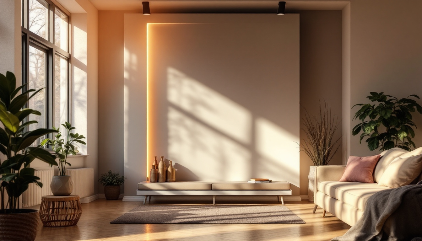 A photograph of a well-lit interior space showcasing a vibrant sunlight strip installation