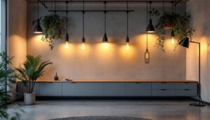 A photograph of a well-designed lighting box installation in a modern setting