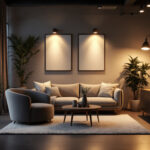 A photograph of a modern interior space featuring stylish low profile can lights in use