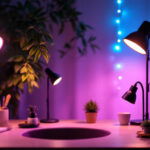 A photograph of a beautifully lit space showcasing various inexpensive led lights in use