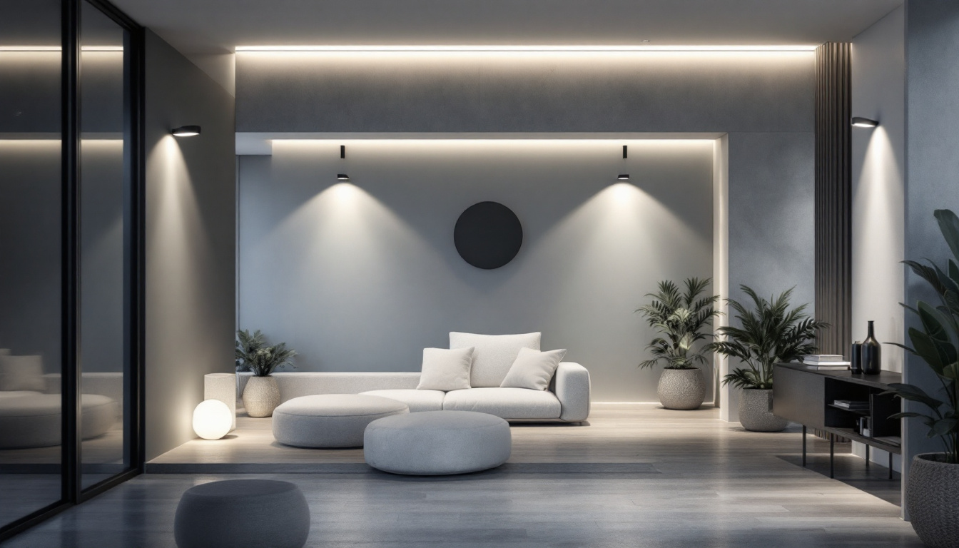 A photograph of a modern lighting installation that showcases innovative security features