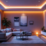 A photograph of a beautifully designed living space featuring recessed led lighting