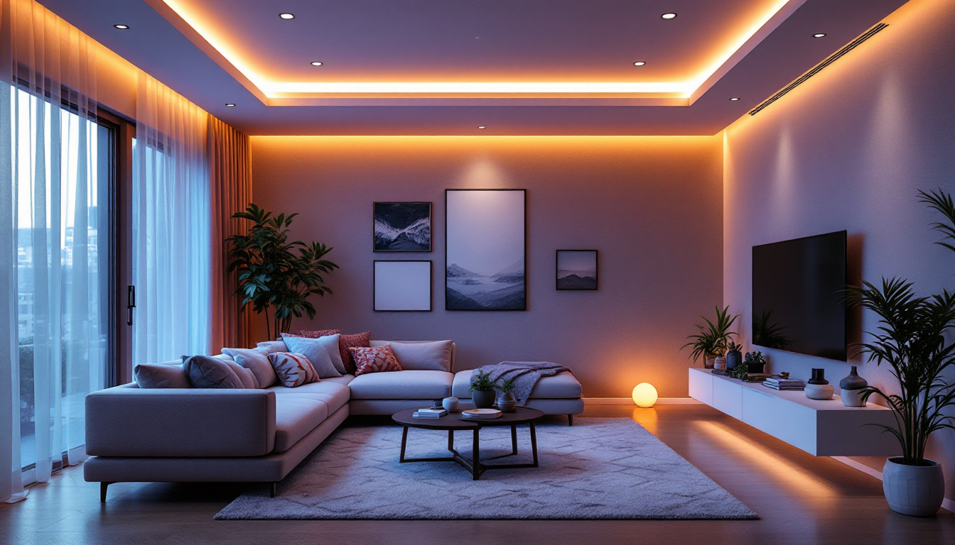 A photograph of a beautifully designed living space featuring recessed led lighting